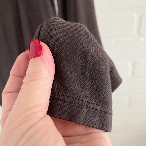 Sarah Pacini Long Sleeve top Semi-Sheer Boat neckline Taupe brown Minimalist S - Picture 5 of 8